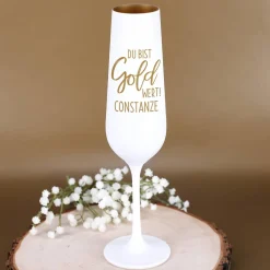 Sektglas - Gold wert - mit kleiner Scavi & Ray Sektflasche