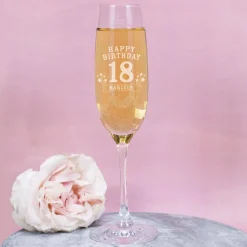 Sektglas - Happy Birthday 18 mit Name