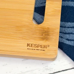 Servierbrett aus Bambus mit klappbaren Standfüßen & Gravur 'Made with Love' | Geschenk für Paare