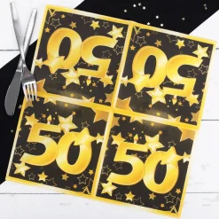 Servietten Star zum 50. Geburtstag
