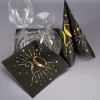Servietten zum 20. Geburtstag - schwarz/gold-metallic