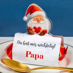 Süßer Weihnachtsgruß - Ministollen mit niedlicher Wichtel-Banderole und Ihrem Text