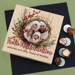 Süße Weihnachtengrüße - Lindt Pralinés mit Ihrem Foto und Text