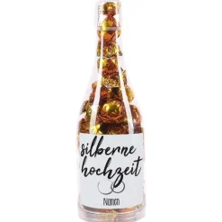 Silberne Hochzeit - Pralinenflasche mit Namensaufdruck