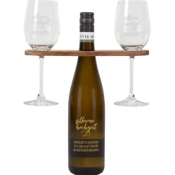 Silberne Hochzeit - Wein-Geschenkset mit Wunschtext und Namen graviert