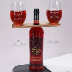 Silberne Hochzeit - Wein-Geschenkset mit Wunschtext und Namen graviert