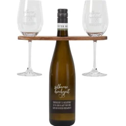 Silberne Hochzeit - Wein-Geschenkset mit Wunschtext und Namen graviert