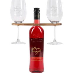 Silberne Hochzeit - Wein-Geschenkset mit Wunschtext und Namen graviert