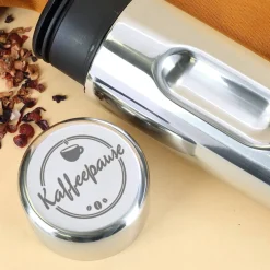 Silberne WMF Thermoskanne - Kaffeepause - mit Namensgravur