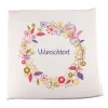 Sitzkissen mit Sommerblütenkranz und Wunschtext