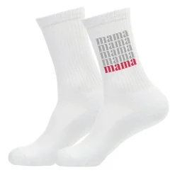 Socken für Mama mit Schriftzug in weiß als Muttertagsgeschenk | Modernes Motiv und Größenauswahl