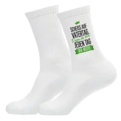 Socken für Papa mit Spruch - Papa du bist jeden Tag der Beste | Weiße Sportsocken als Vatertagsgeschenk