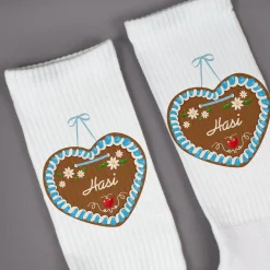 Socken mit Lebkuchenherz & Name personalisiert | Volksfest Socken als Geschenk für Frauen & Männer