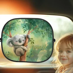 Sonnenschutz für das Auto mit Name Koalabär-Motiv