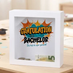 Spardose als Geldgeschenk zu Schulabschluss, Abitur, Bachelor, Master, Prüfung & Führerschein