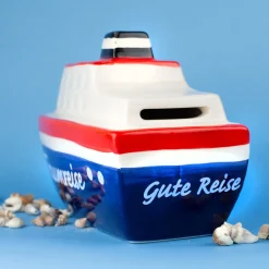 Spardose für die Traumreise | Geldgeschenk für den Urlaub in Form eines Kreuzfahrtschiffs