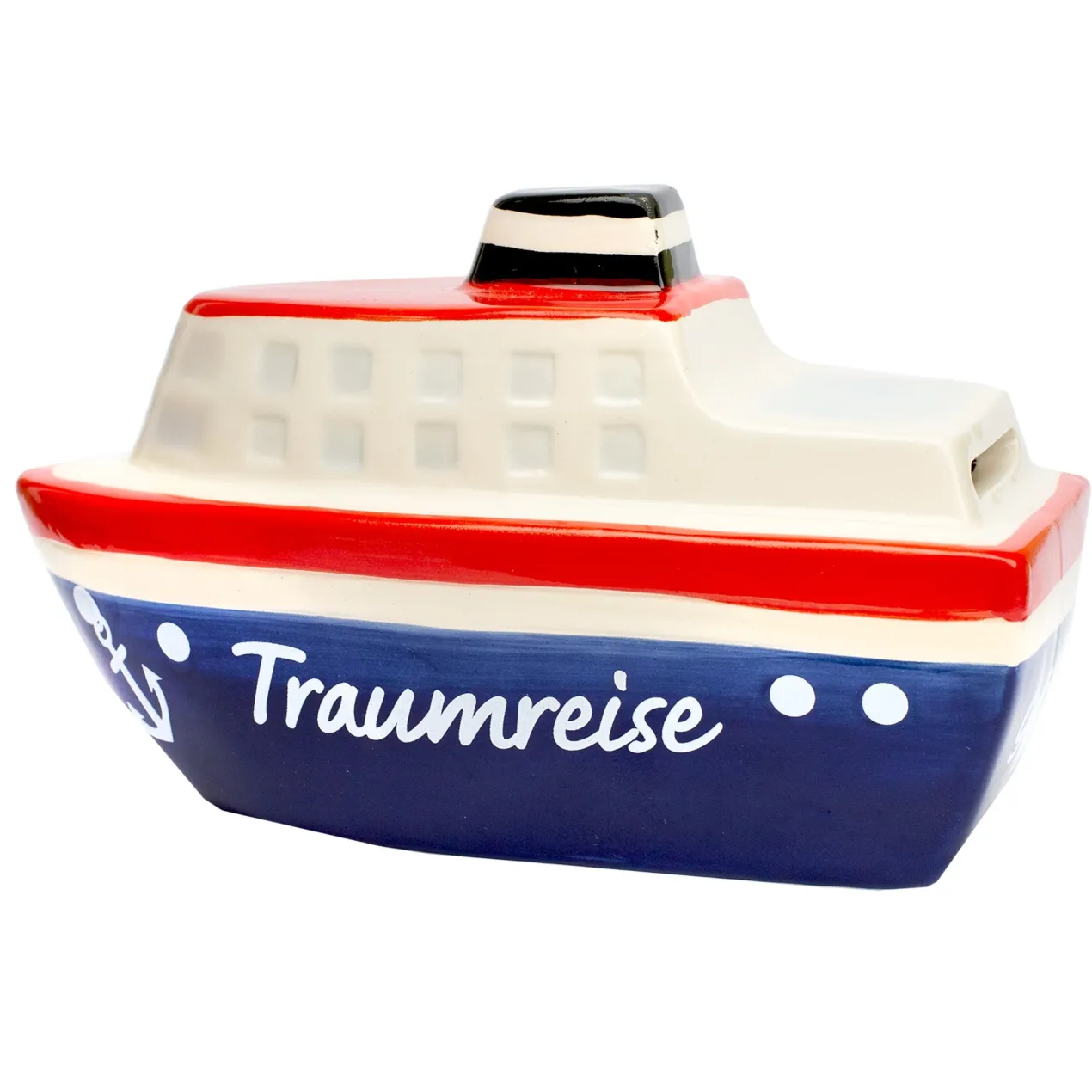 Spardose für die Traumreise | Geldgeschenk für den Urlaub in Form eines Kreuzfahrtschiffs