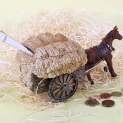 Spardose Heuwagen mit Pferd