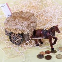 Spardose Heuwagen mit Pferd