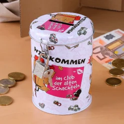 Spardose mit Schloss - alte Schachteln