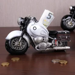 Spardose Motorrad Old Style, weiß