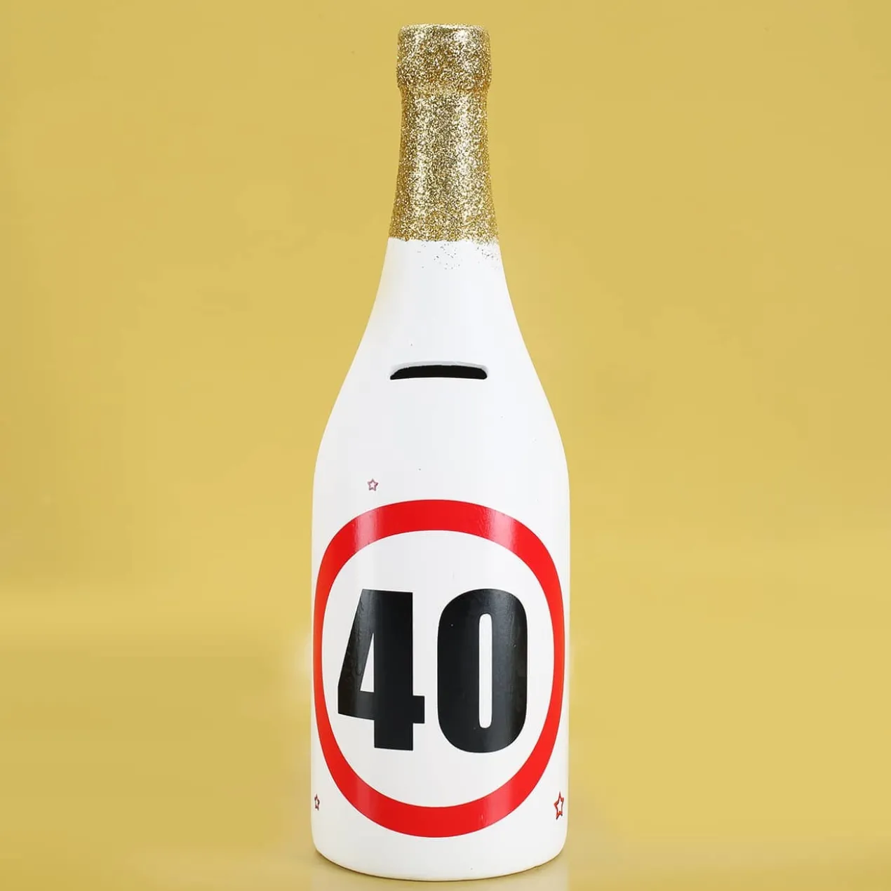 Spar-Flasche mit Verkehrszeichenmotiv mit verschiedenen Zahlen