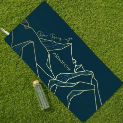Sporthandtuch für Wandern & Berge personalisiert mit Name | Sport Handtuch schnelltrocknend