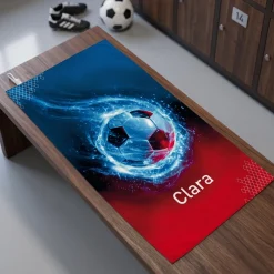 Sporthandtuch personalisiert mit Name als Geschenk für Fußballer | Sport Handtuch mit Fußball Motiv