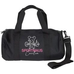 Sporttasche personalisiert mit Name & Sportmaus Motiv | Duffle Bag als Geschenk für Mädchen & Frauen