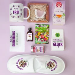 Starter Set zur Rente mit Name personalisiert | Geschenkkorb zum Ruhestand für Kollegen & Familie