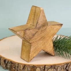 Stern aus Holz mit personalisierter Gravur als Dekoration | Glücksstern Geschenk