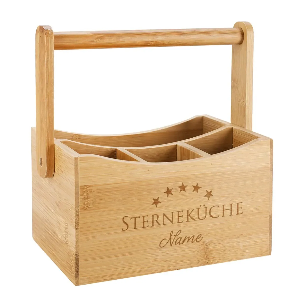 Sterneküche - Besteckkasten aus Bambus mit persönlicher Gravur