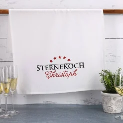 Sternekoch - Geschirrtuch mit Wunschname