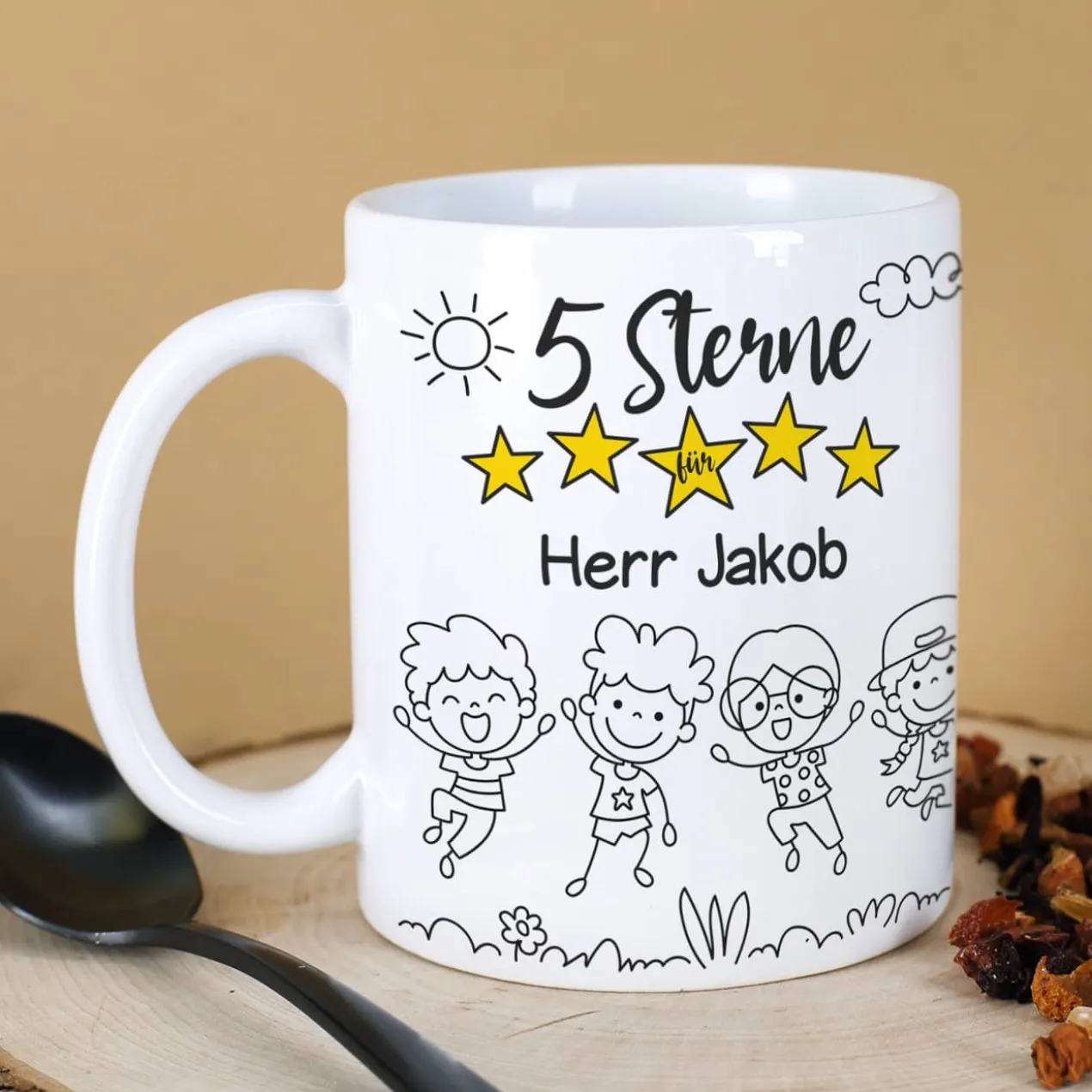 5 Sterne Tasse als Abschiedsgeschenk für Lehrer oder Erzieher