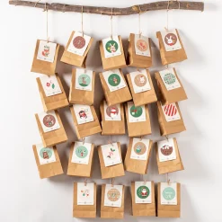 Sticker-Set mit 24 personalisierbaren Aufklebern für DIY Adventskalender | Weihnachtstiere