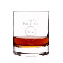 Stilvolles Whiskyglas zum Geburtstag mit Name und Alter