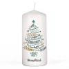 Stimmungsvolle Weihnachts-Kerze mit Wunschtext