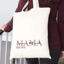 Stoffbeutel - Mama seit - mit Wunschtext und Jahreszahl bedruckt