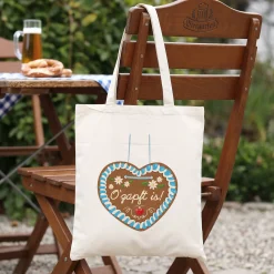 Stoffbeutel mit Lebkuchenherz & Name personalisiert | Tasche für Volksfest, Bierfest & Kirmes