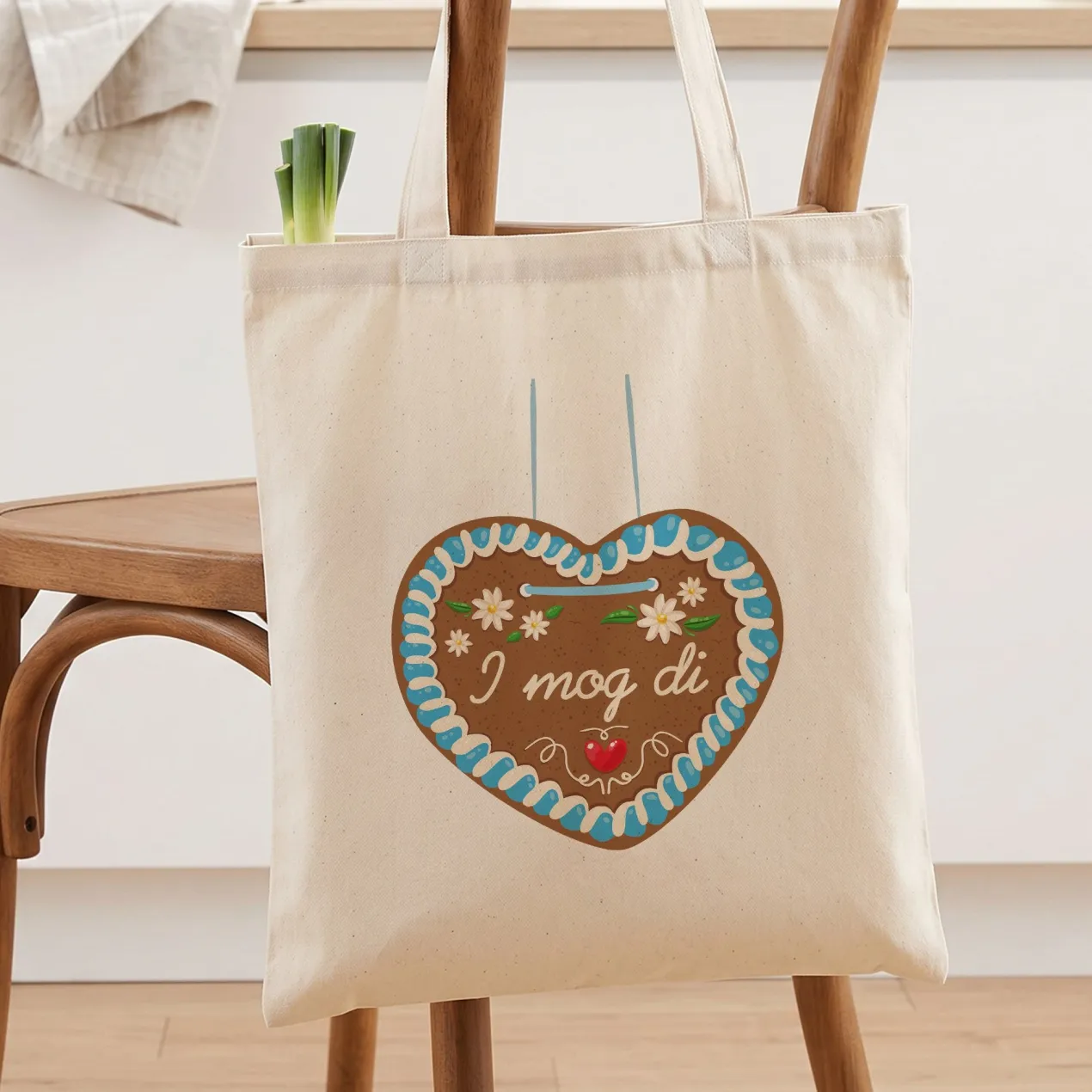 Stoffbeutel mit Lebkuchenherz & Name personalisiert | Tasche für Volksfest, Bierfest & Kirmes