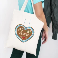 Stoffbeutel mit Lebkuchenherz & Name personalisiert | Tasche für Volksfest, Bierfest & Kirmes