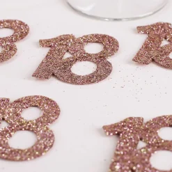 Streudeko XXL-Glitzer-Konfetti in Rosé - Zahlen