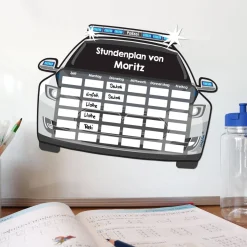 Stundenplan magnetisch - Polizeiauto - mit Name
