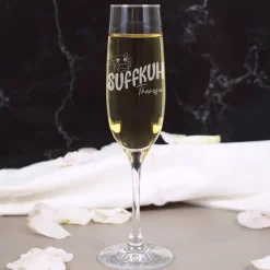 Suffkuh - Sektglas mit Namensgravur