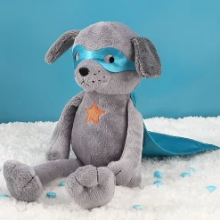 Superhund - Kuscheltier mit Ihrem Wunschnamen und Initial auf dem Cape