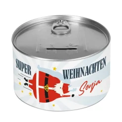 Super Weihnachten - Spardose zum Aufreißen mit Ihrem Wunschnamen