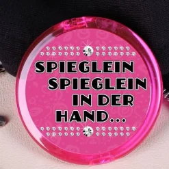 Taschenspiegel in Pink mit Namensaufdruck