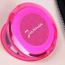 Taschenspiegel in Pink mit Namensaufdruck