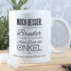 Tasse für den besten Bruder und Onkel mit Ihrem Wunschtext und tollem Spruch