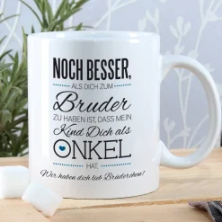 Tasse für den besten Bruder und Onkel mit Ihrem Wunschtext und tollem Spruch